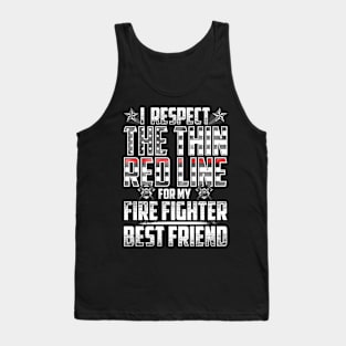 Fire Fighter Best Friend Thin Red Line Tank Top